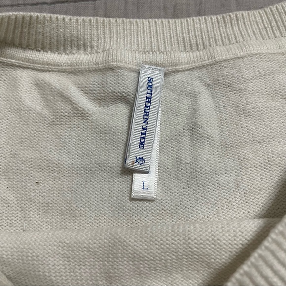 Southern Tide Jessa Pullover Sweater Cashmere Blend Marshmallow Size Large - Picture 2 of 9